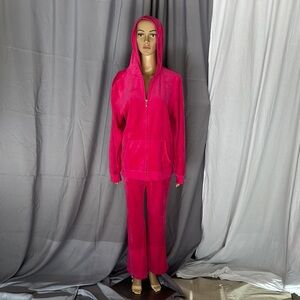 Vibrant Pink Hoodie and Pants Set